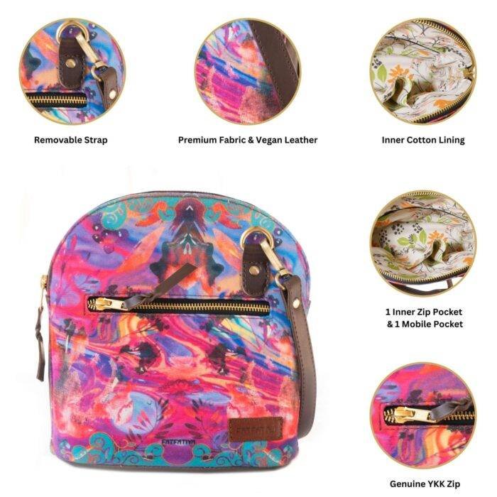 Abstract Love Womens Crossbody Sling Bag - Image 2