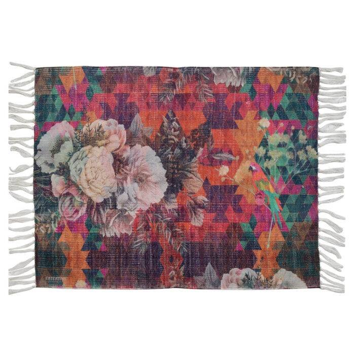 Multicolour Floral Polyester Rug - Image 4