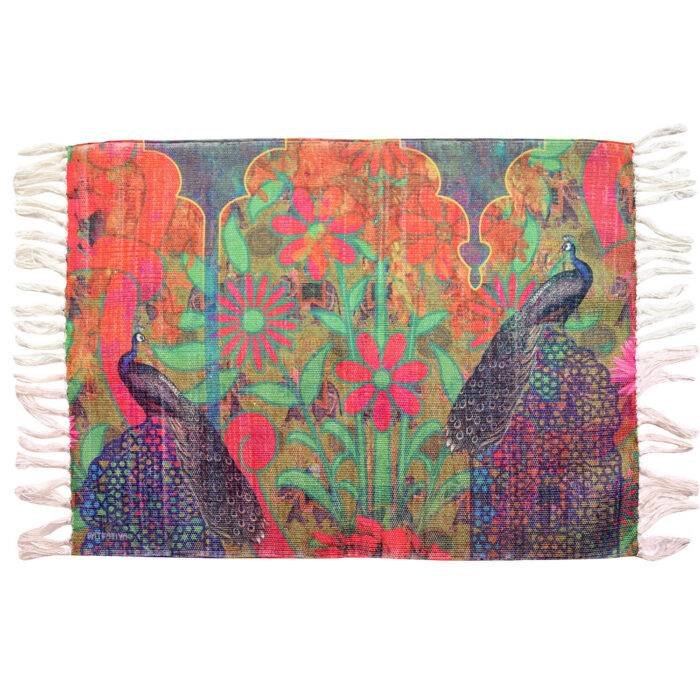 Two Peacock Polyester Area Rug - Image 4