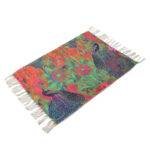 Two Peacock Polyester Area Rug