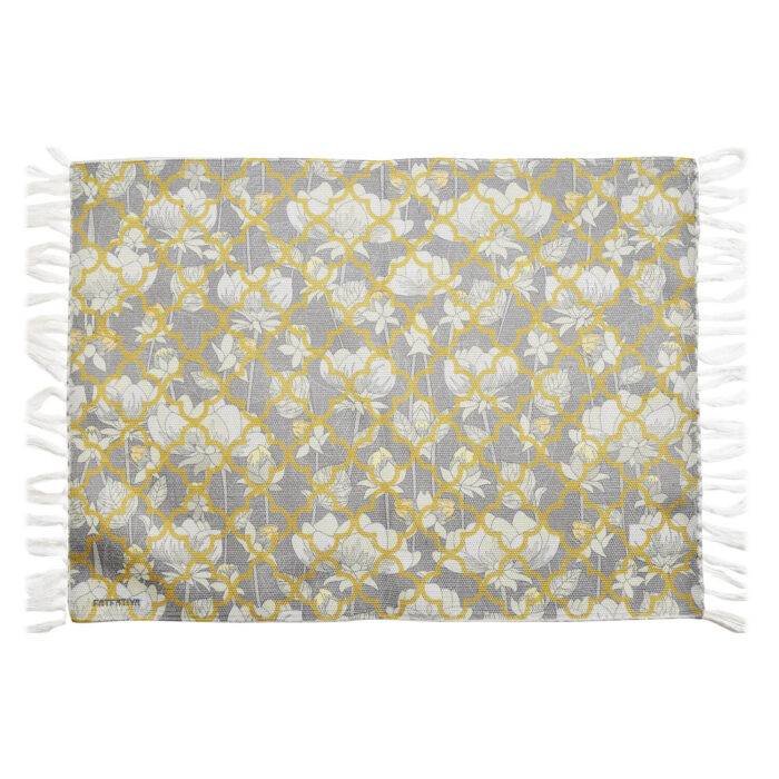 White Lotus Flower Printed Rug - Image 4
