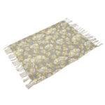 White Lotus Flower Printed Rug