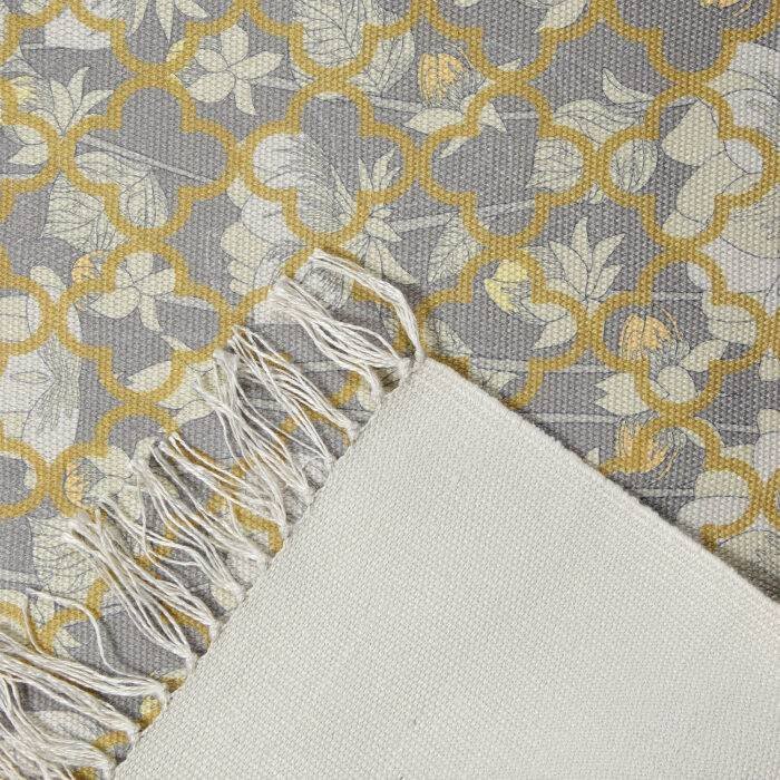 White Lotus Flower Printed Rug - Image 2