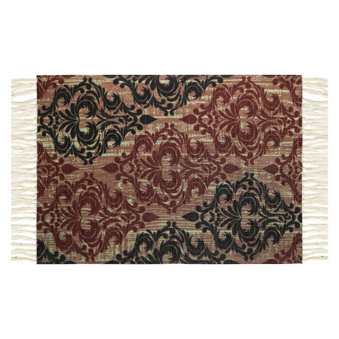 Red Brocade Recycled Rug - Image 3