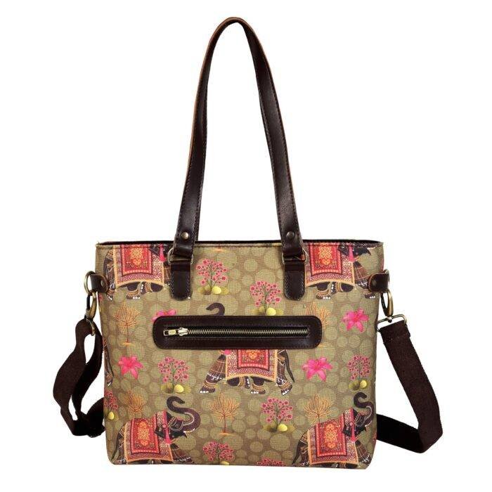 Stylish Elephant Design Handmade Office Tote Bag - Image 5
