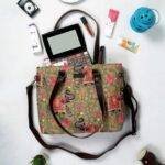 Stylish Elephant Design Handmade Office Tote Bag - Image 2