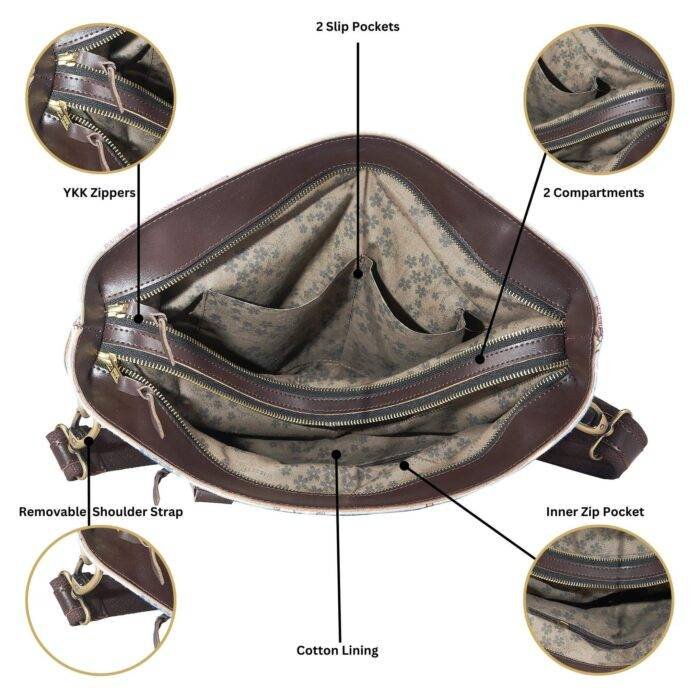 Handmade Deer Motif Stylish Office Bag - Image 3