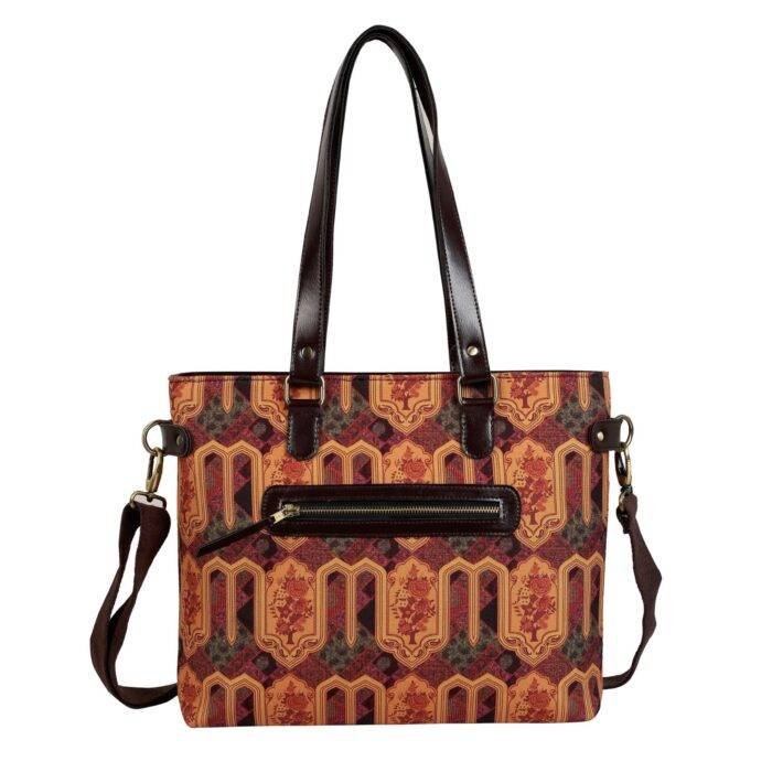 Flowers Design Handmade Office Tote Bag for Women - Image 5