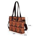 Flowers Design Handmade Office Tote Bag for Women - Image 4
