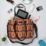 Flowers Design Handmade Office Tote Bag for Women - Image 2