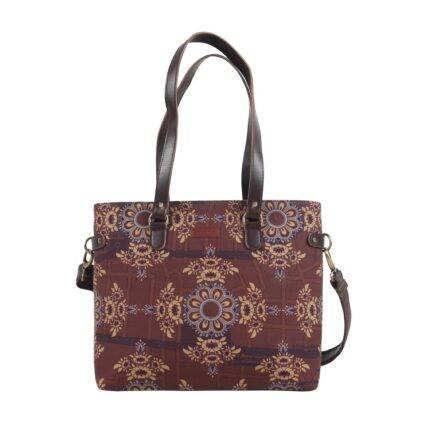 Brown Floral Motif Trendy Bag for Women