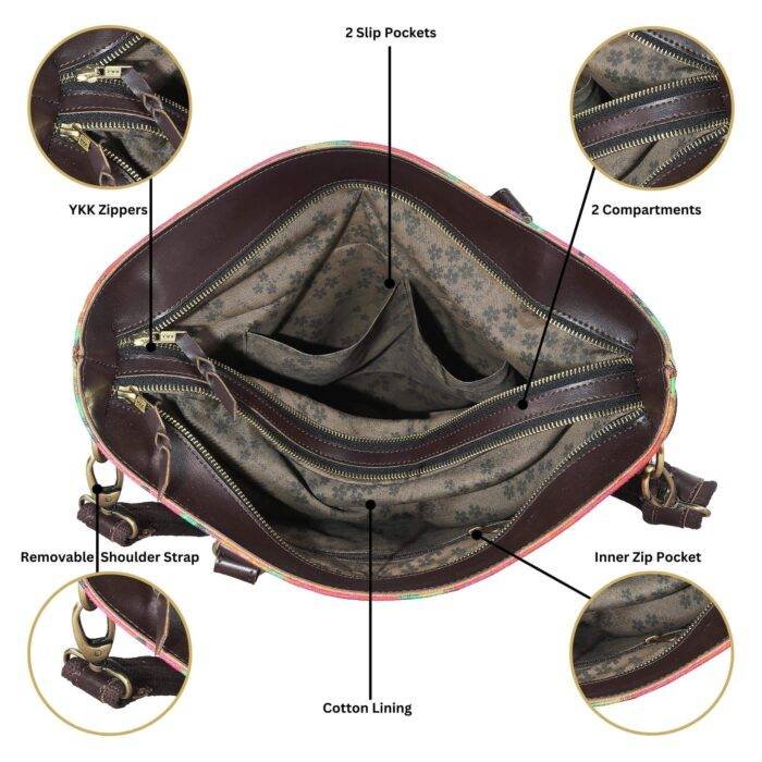 Peacock in Castle Printed Canvas Tote Bag - Image 3