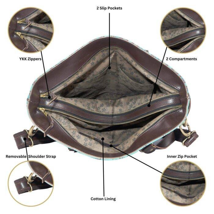 Floral Printed Handmade Tote Bag - Image 3