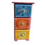 Wooden Drawer Chest Decorative Showpiece Multi - Image 3