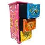 Wooden Drawer Chest Decorative Showpiece Multi - Image 2