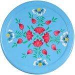 Handpainted Stainless Steel Masala Box Blue - Image 2