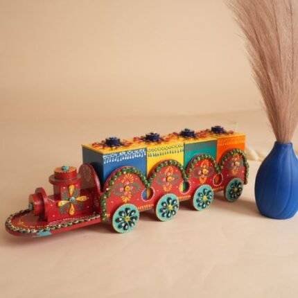 DRY FRUIT TRAIN 4 COMPARTMENTS SERVING CART TROLLEY TRAY THELA