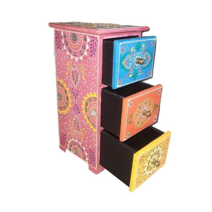 Wooden Drawer Chest Decorative Showpiece Multi - Image 4