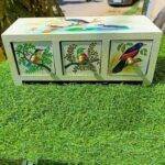 Wooden Drawer Box Decorative Showpiece Birds