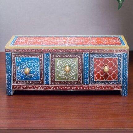 Wooden Drawer Box Decorative Showpiece Mix