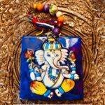 Blue Pottery Ganesha Wall Hanging - Image 2