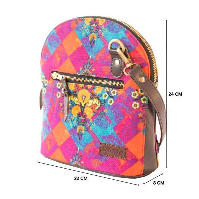 Women Multicolor Floral Crossbody Bag - Image 3