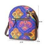 Printed Multicolour Crossbody Canvas Bag - Image 3