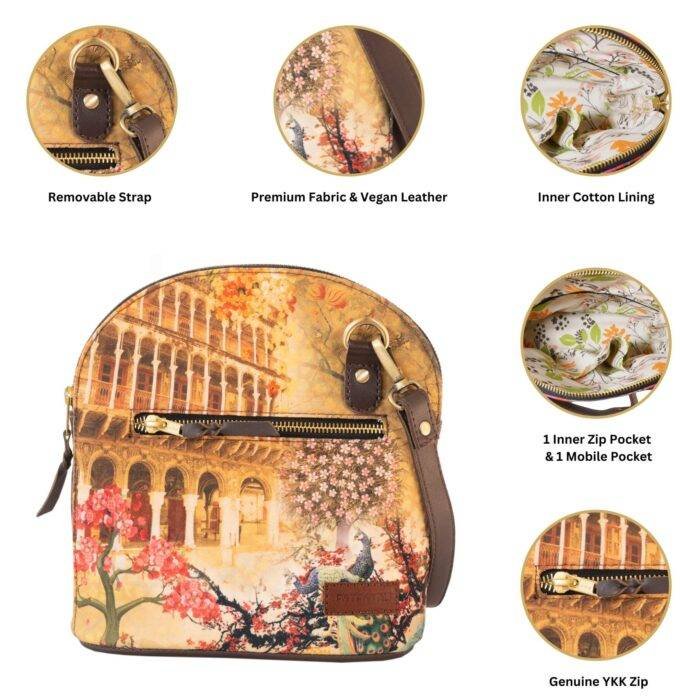 Fort and Floral Fashion Crossbody Bag - Image 2