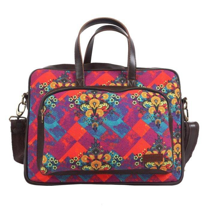 Shekhawati Motif Print Handmade Laptop Bag - Image 5