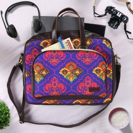 Shekhawati Decorative Pattern Laptop Bag for Women
