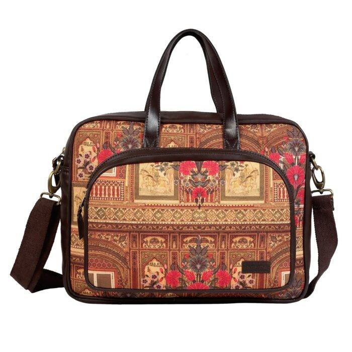 Haveli Flower Design Laptop Bag for Women and Girls - Image 7