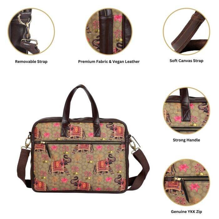 Royal Elephant Design laptop bag for Women and Girls - Image 2