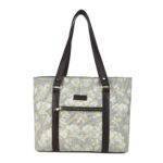 White Lotus Motif Floral Handbag - Image 4