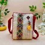 Jute Sling Bag Off White - Image 2