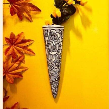 Hand Painted Ceramic Conical Planter MultiColor