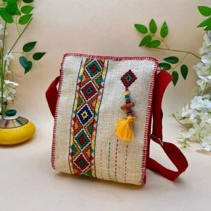 Jute Sling Bag Off White