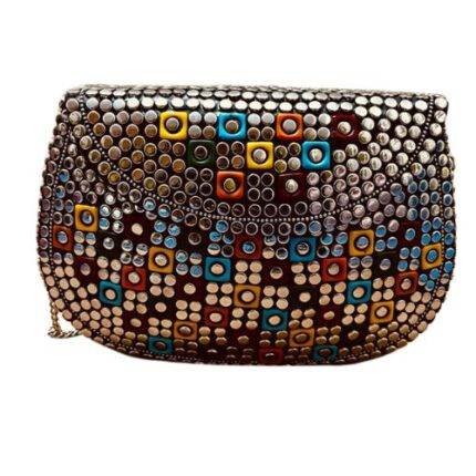 Woman Metal Colored Boxes Bag