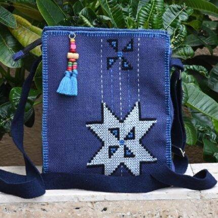 Jute Sling Bag Blue