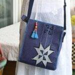 Jute Sling Bag Blue - Image 2