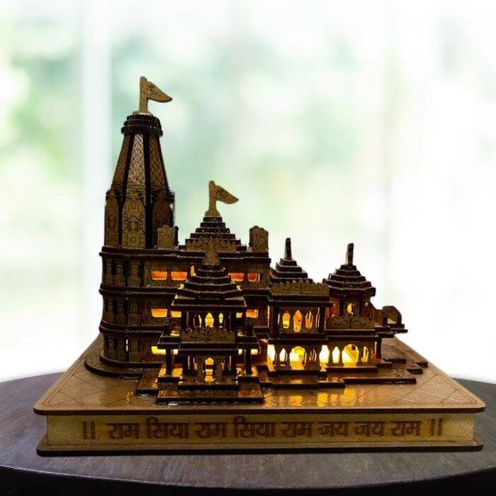 Ram Mandir Ayodhya Wooden Temple with Light - Image 4