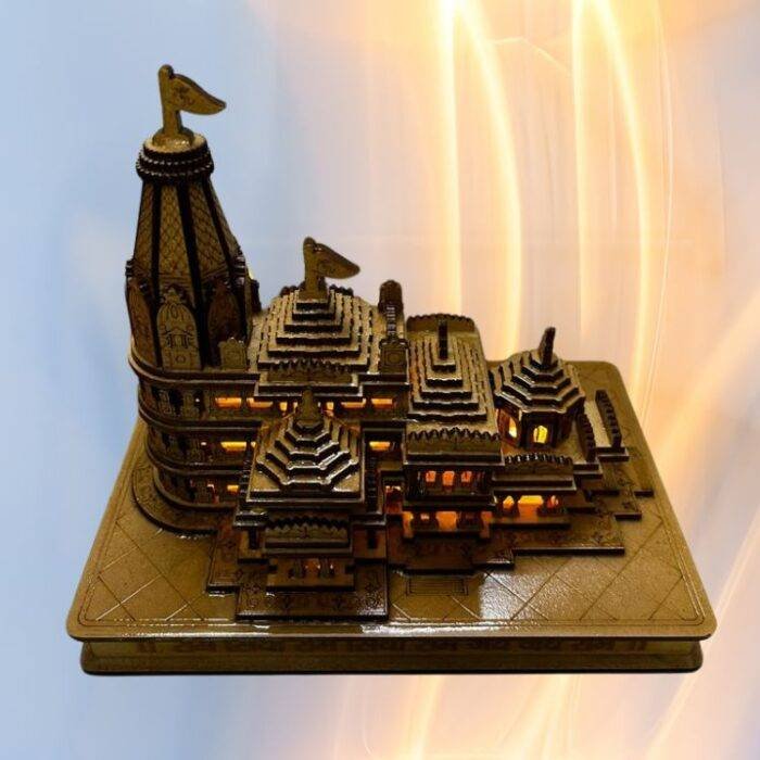 Ram Mandir Ayodhya Wooden Temple with Light - Image 3