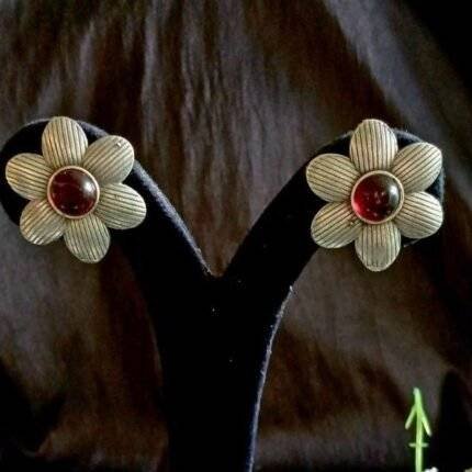 Oxidized Flower Theme Earring