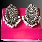 Oval Shaped Oxidised Studs - Image 4