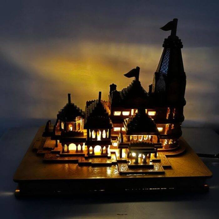 Ram Mandir Ayodhya Wooden Temple with Light - Image 2