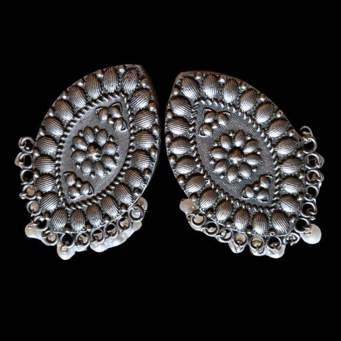Oval Shaped Oxidised Studs - Image 2