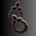 Brass and Black Circular Earrings - Image 2