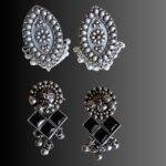 Oxidized Antique Earrings Set of 2 - Image 2
