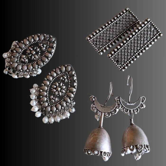 Oxidized Earrings Set of 3 - Image 2