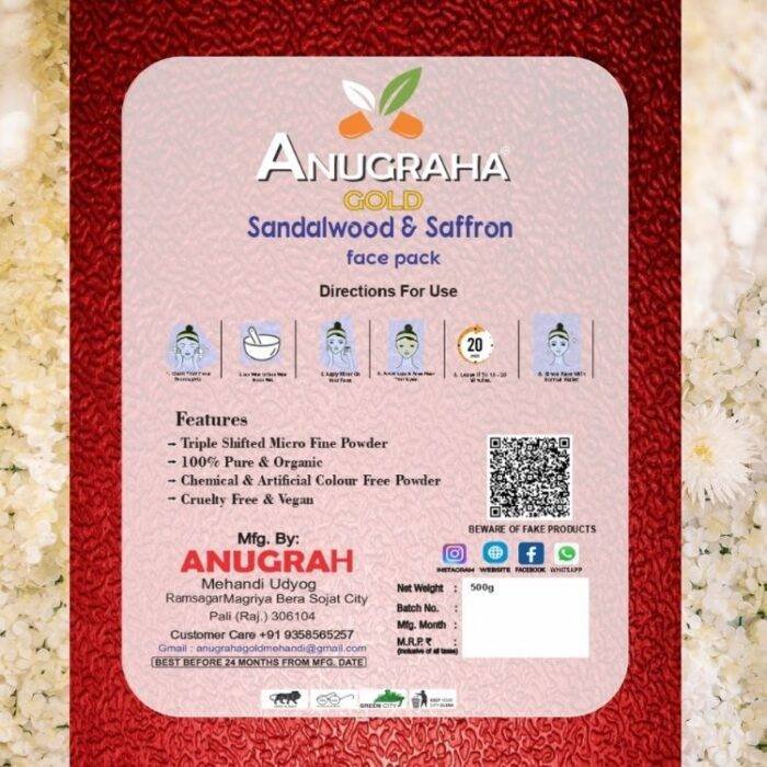 Sandalwood and Saffron Face Pack - Image 3