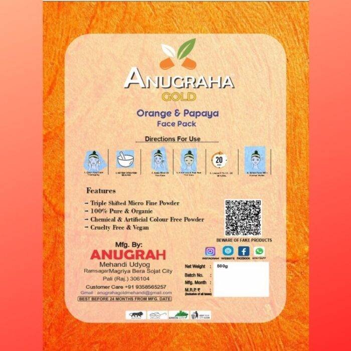 Orange and Papaya Face Pack Powder - Image 3